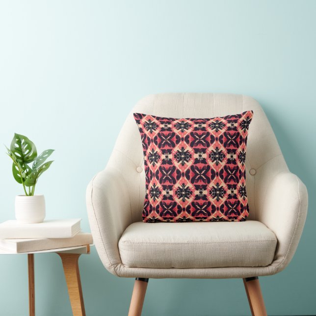 Coussin Motif Abstrait rose orange (Chaise)