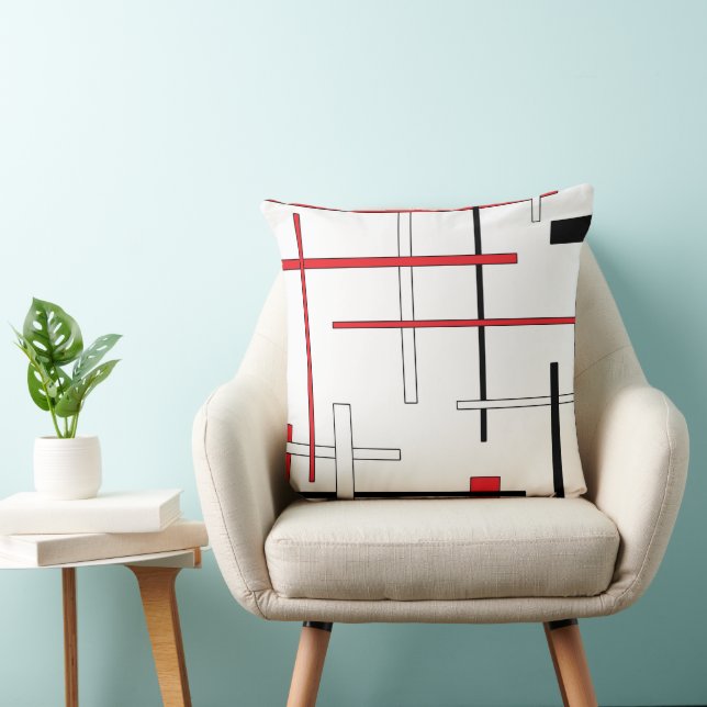 Coussin motif Abstrait - rouge (Chaise)