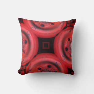 Coussin motif abstrait rouge et noir clair