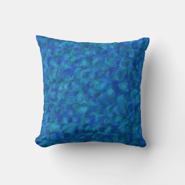 Coussin Motif abstrait sans couture bleu vert (Recto)