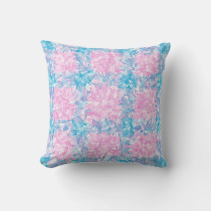 Coussin Motif abstrait sans couture rose bleu