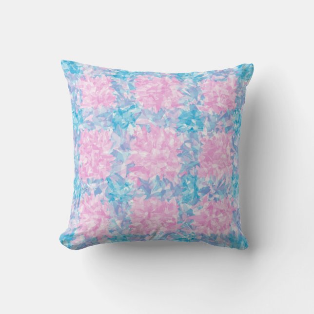 Coussin Motif abstrait sans couture rose bleu (Recto)