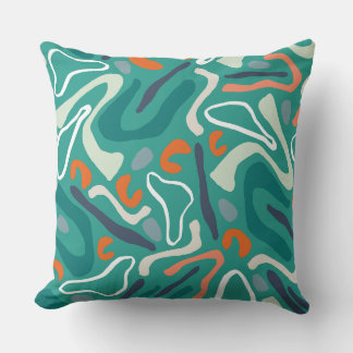 Coussin Motif Abstrait vert
