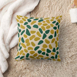Coussin Motif abstrait vert olive et menthe