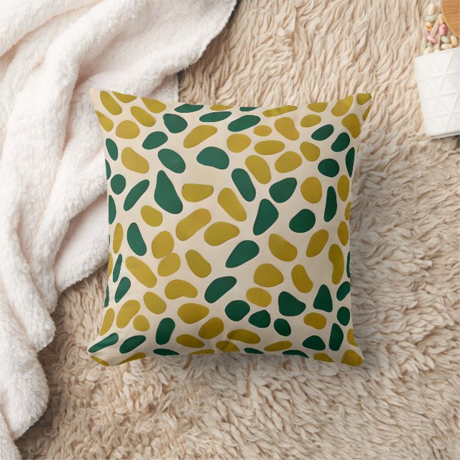 Coussin Motif abstrait vert olive et menthe (Couverture)