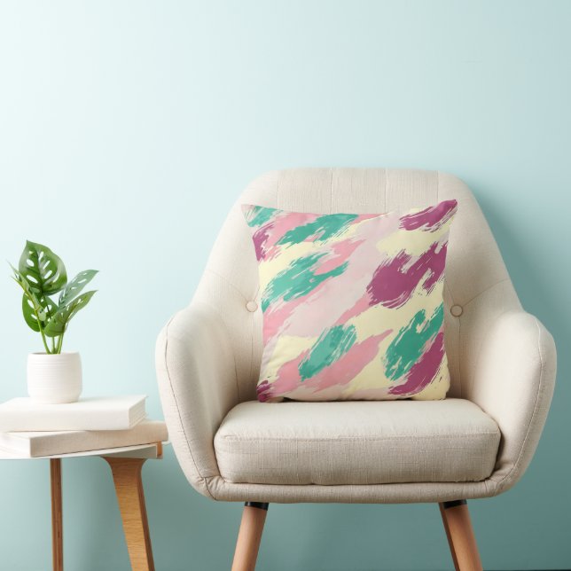 Coussin Motif Abstrait vert pourpre (Chaise)