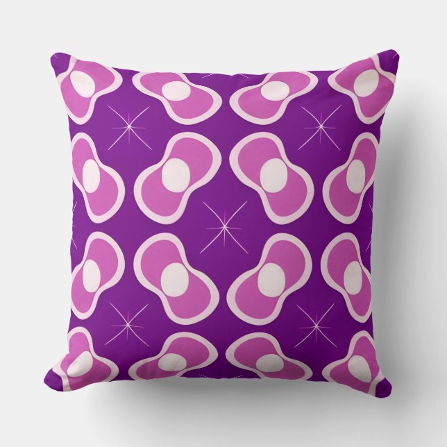Coussin Motif Abstrait Violet (Recto)