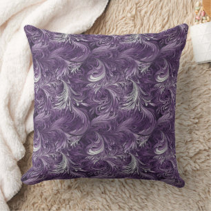 Coussin Motif abstrait violet et argenté