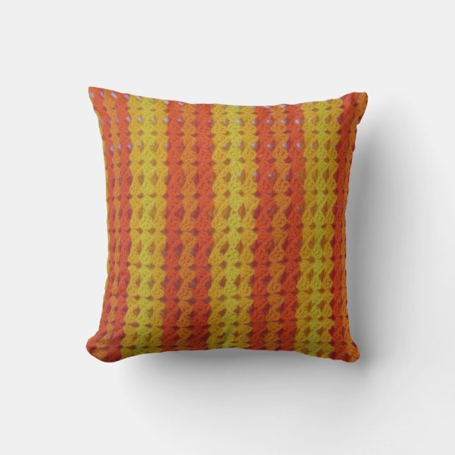 Coussin - motif afghan orange (Recto)