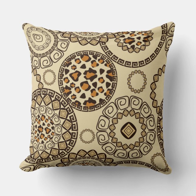 Coussin Motif africain 3 de peau de guépard (Recto)