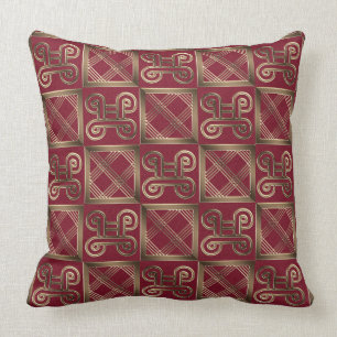 Coussin Motif africain ethnique avec des simbols d'Adinkra
