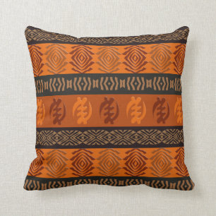Coussin Motif africain ethnique avec des symboles