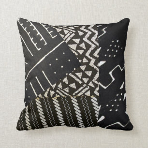 Coussin Motif africain noir et blanc