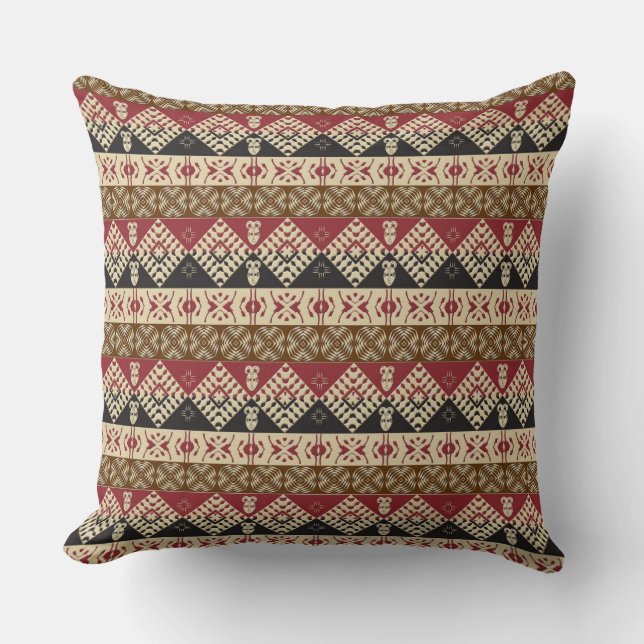 Coussin motif africain tribal ethnique (Recto)