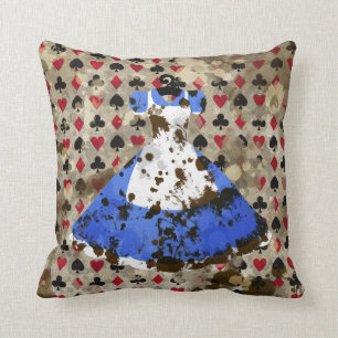Coussin Motif Alice de Wonderland en détresse