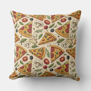 Coussin Motif alimentaire amateur de pizza pepperoni Fun P