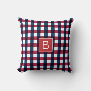 Coussin MOTIF américain Rouge Blanc Bleu Monogramme Person