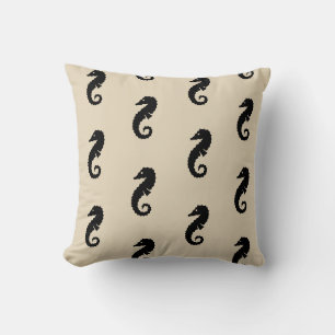 Coussin motif amusant sur le thème du cheval marin nautiqu