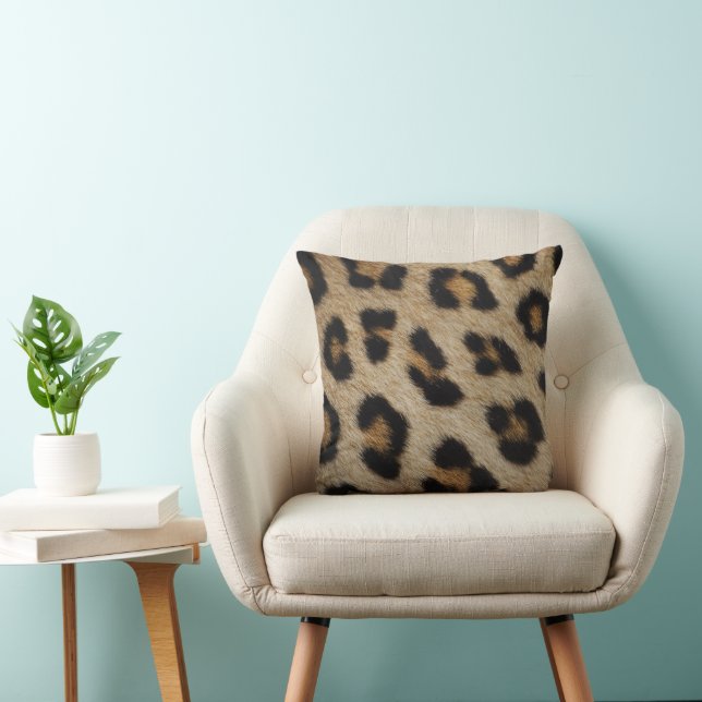 Coussin Motif animal à motif de fourrure de léopard tendan (Chaise)