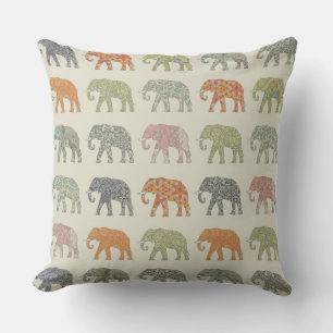 Coussin Motif animal coloré éléphant