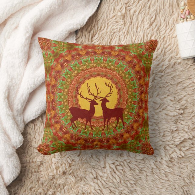 Coussin Motif animal cool - Mandala Deers 1 (Couverture)