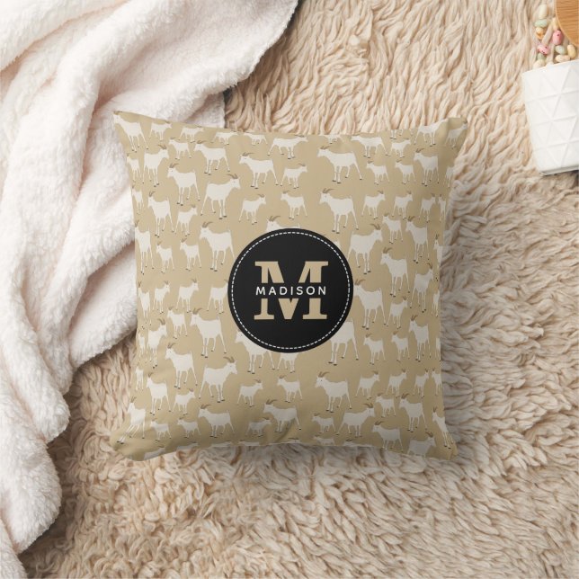 Coussin Motif animal de la chèvre Monogramme (Couverture)