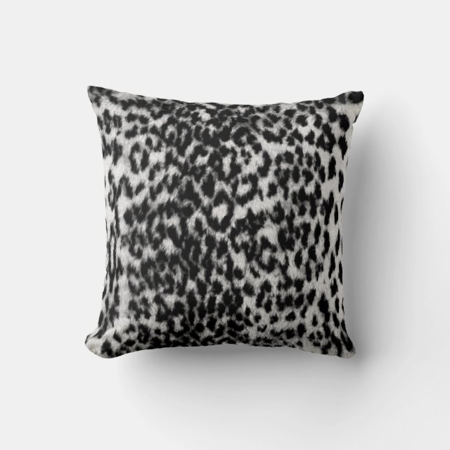 Coussin Motif animal, impressionnant, noir, blanc (Recto)