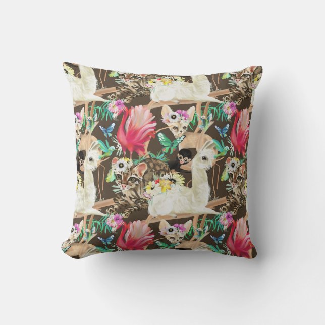 Coussin Motif animal tropical (Recto)