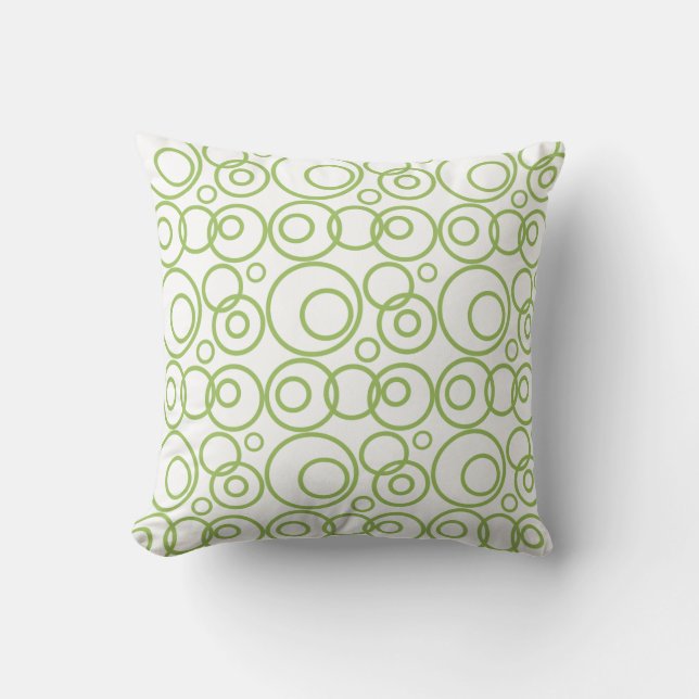 Coussin Motif anneaux vert et blanc (Recto)