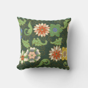 Coussin Motif antique cloisonné chinois : Vert Jade
