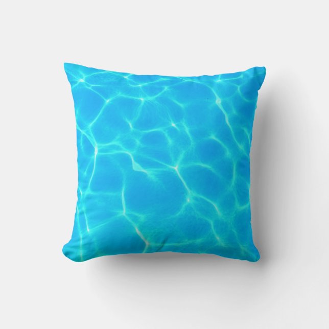 Coussin Motif Aqua Avec Réflexion Vagues (Recto)