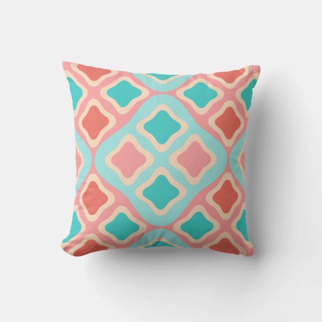Coussin Motif Aqua Coral (Recto)