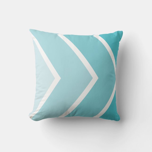 Coussin Motif Aqua Ombré Chevron Stripes (Recto)