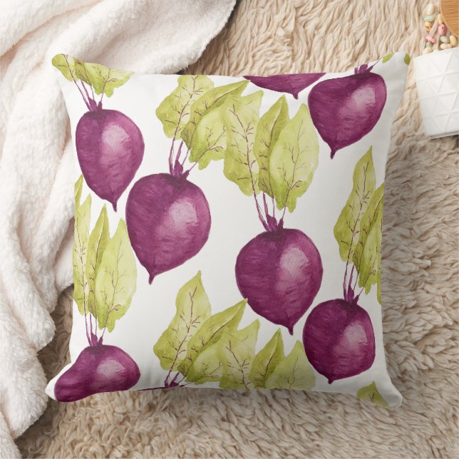Coussin Motif aquarelle de betterave mignonne (Couverture)
