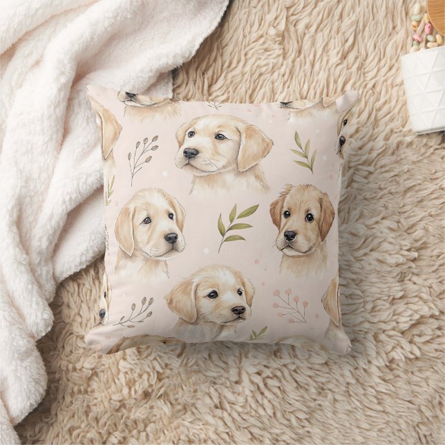 Coussin Motif aquarelle de chiot adorable (2) (Couverture)