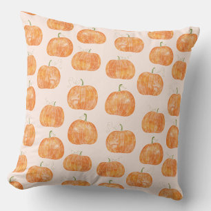 Coussin Motif aquarelle de citrouille