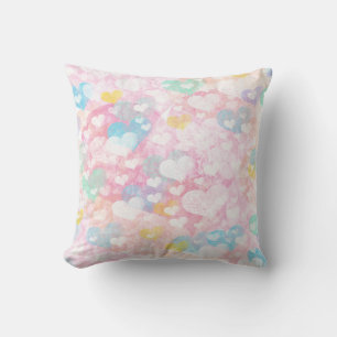 Coussin Motif aquarelle de cœurs superposés mignons