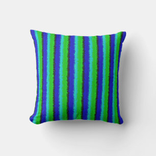 Coussin Motif arc-en-ciel bleu vert abstrait 3D