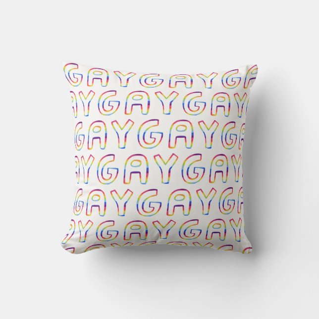 Coussin Motif arc-en-ciel coloré gay pride (Recto)