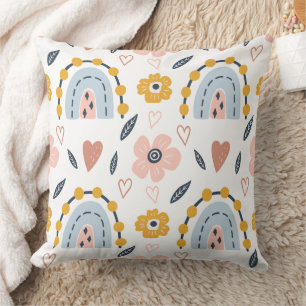 Coussin Motif Arches Bohème Arc-en-ciel & Cœurs Douceurs