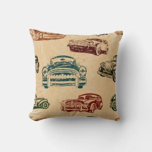 Coussin Motif Arrière - plan d'illustration de voiture Vin