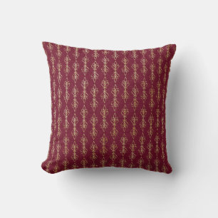 Coussin Motif Art déco rouge et or