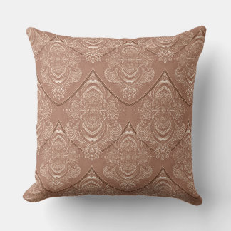 Coussin Motif Art Nouveau plume orange