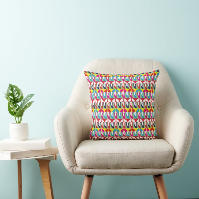 Coussin Motif artistique Abstrait moderne coloré (Chaise)