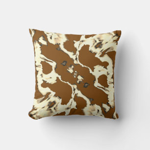 Coussin Motif artistique de fleurs abstraites beige crème 