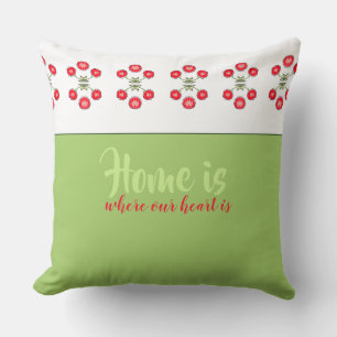 Coussin Motif artistique rouge floral Jeu d'oreiller