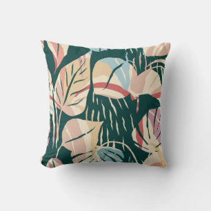 Coussin Motif artistique sans couture avec feuilles abstra