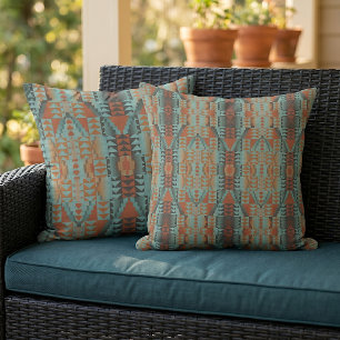 Coussin Motif artistique tribal amérindien moderne rustiqu