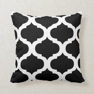 Coussin Motif audacieux marocain noir et blanc