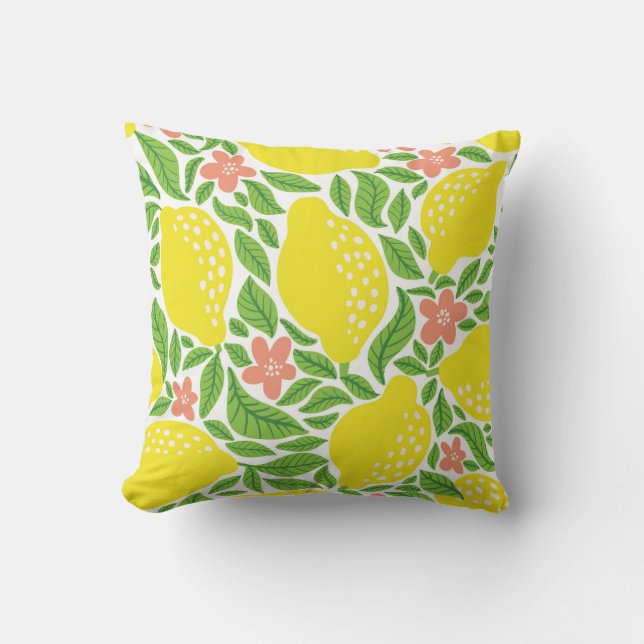 Coussin Motif aux fruits de citron. Pâte d'agrumes d'été t (Recto)